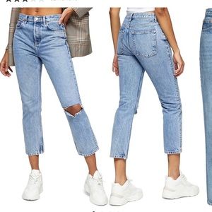 Topshop Chicago Crop Slim Straight Jeans